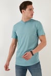 % 100 Pamuk Regular Fit Bisiklet Yaka T shirt Erkek T Shirt 5902511 MAVİ