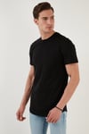 % 100 Pamuk Regular Fit Bisiklet Yaka T shirt Erkek T Shirt 5902511 SİYAH