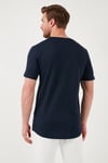 % 100 Pamuk Regular Fit Bisiklet Yaka T shirt Erkek T Shirt 5902511 İNDİGO
