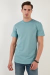 % 100 Pamuk Regular Fit Bisiklet Yaka T shirt Erkek T Shirt 5902511 MAVİ