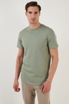 % 100 Pamuk Regular Fit Bisiklet Yaka T shirt Erkek T Shirt 5902511 ELMA YEŞİLİ