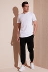 % 100 Pamuk Regular Fit Bisiklet Yaka T shirt Erkek T Shirt 5902511 BEYAZ