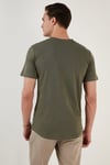 % 100 Pamuk Regular Fit Bisiklet Yaka T shirt Erkek T Shirt 5902511 HAKİ