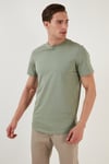 % 100 Pamuk Regular Fit Bisiklet Yaka T shirt Erkek T Shirt 5902511 ELMA YEŞİLİ