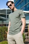 % 100 Pamuk Regular Fit Bisiklet Yaka T shirt Erkek T Shirt 5902511 ELMA YEŞİLİ