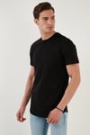 % 100 Pamuk Regular Fit Bisiklet Yaka T shirt Erkek T Shirt 5902511 SİYAH