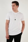 % 100 Pamuk Regular Fit Bisiklet Yaka T shirt Erkek T Shirt 5902511 BEYAZ
