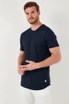% 100 Pamuk Regular Fit Bisiklet Yaka T shirt Erkek T Shirt 5902511 İNDİGO
