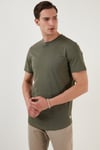 % 100 Pamuk Regular Fit Bisiklet Yaka T shirt Erkek T Shirt 5902511 HAKİ