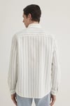 % 100 Pamuk Regular Fit Çizgili Erkek Gömlek 0211384-80692 AÇIK HAKİ