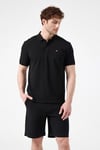 % 100 Pamuk Regular Fit Düğmeli Erkek Polo Yaka T Shirt 6SM5044-BK SİYAH