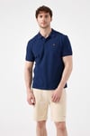 % 100 Pamuk Regular Fit Düğmeli Erkek Polo Yaka T Shirt 6SM5044-NV LACİVERT