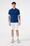 % 100 Pamuk Regular Fit Düğmeli Erkek Polo Yaka T Shirt 6SM5044-BL MAVİ
