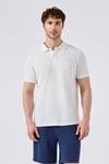 % 100 Pamuk Regular Fit Düğmeli Erkek Polo Yaka T Shirt 6SM5018-OF BEYAZ