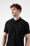 % 100 Pamuk Regular Fit Düğmeli Erkek Polo Yaka T Shirt 6SM5044-BK SİYAH