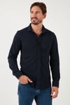 % 100 Pamuk Regular Fit Erkek Gömlek CF25W113650 AÇIK LACİVERT