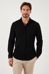 % 100 Pamuk Regular Fit Erkek Gömlek CF25W113650 SİYAH
