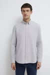 % 100 Pamuk Regular Fit Klasik Yaka Uzun Kollu Erkek Gömlek 0211199-70086 GRİ