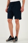% 100 Pamuk Regular Fit Normal Bel Müslin Erkek Short CF25S657802 LACİVERT