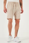 % 100 Pamuk Regular Fit Normal Bel Müslin Erkek Short CF25S657802 BEJ