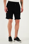 % 100 Pamuk Regular Fit Normal Bel Müslin Erkek Short CF25S657802 SİYAH