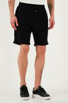 % 100 Pamuk Regular Fit Normal Bel Müslin Erkek Short CF25S657802 SİYAH