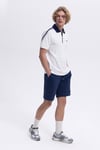 % 100 Pamuk Regular Fit Yarım Fermuarlı Erkek Polo Yaka T Shirt EM169-1-OF BEYAZ
