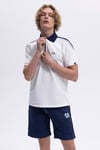 % 100 Pamuk Regular Fit Yarım Fermuarlı Erkek Polo Yaka T Shirt EM169-1-OF BEYAZ