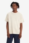 % 100 Pamuk Relaxed Fit Bisiklet Yaka Erkek T Shirt A0637-0093 BEJ
