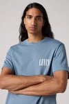 % 100 Pamuk Relaxed Fit Bisiklet Yaka Erkek T Shirt 16143-1917 İNDİGO