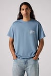 % 100 Pamuk Relaxed Fit Bisiklet Yaka Erkek T Shirt 16143-1917 İNDİGO