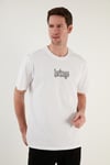 % 100 Pamuk Relaxed Fit Bisiklet Yaka Erkek T Shirt 5902637 BEYAZ
