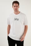 % 100 Pamuk Relaxed Fit Bisiklet Yaka Erkek T Shirt 5902637 BEYAZ