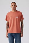 % 100 Pamuk Relaxed Fit Bisiklet Yaka Erkek T Shirt 16143-1918 KİREMİT