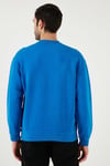 % 100 Pamuk Relaxed Fit Bisiklet Yaka Logolu Erkek Sweat A4230-0021 SAKS