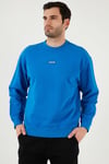 % 100 Pamuk Relaxed Fit Bisiklet Yaka Logolu Erkek Sweat A4230-0021 SAKS
