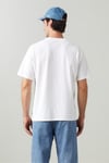 % 100 Pamuk Relaxed Fit Bisiklet Yaka Logolu Erkek T Shirt 000RY-0000 BEYAZ