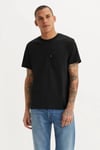 % 100 Pamuk Relaxed Fit Tek Cepli Bisiklet Yaka Erkek T Shirt 001TT-0001 SİYAH