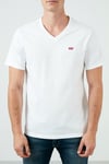 % 100 Pamuk Relaxed Fit V Yaka Erkek T Shirt A2084-0000 BEYAZ
