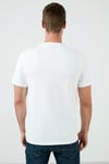 % 100 Pamuk Relaxed Fit V Yaka Erkek T Shirt A2084-0000 BEYAZ