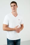 % 100 Pamuk Relaxed Fit V Yaka Erkek T Shirt A2084-0000 BEYAZ