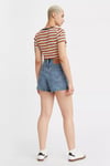 % 100 Pamuk Relaxed Fit Yüksek Bel Denim Kadın Short A1965-0001 MAVİ