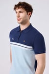 % 100 Pamuk Renk Bloklu Fermuarlı Erkek Polo Yaka T Shirt 6SM5015 BBL BEBE MAVİ