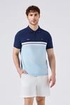 % 100 Pamuk Renk Bloklu Fermuarlı Erkek Polo Yaka T Shirt 6SM5015 BBL BEBE MAVİ