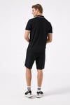 % 100 Pamuk Şerit Detaylı Yarım Fermuarlı Erkek Polo Yaka T Shirt 6SM5006-BK SİYAH