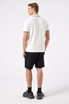 % 100 Pamuk Şerit Detaylı Yarım Fermuarlı Erkek Polo Yaka T Shirt 6SM5006-OF BEYAZ