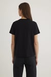 % 100 Pamuk Slim Fit Bisiklet Yaka Logolu Kadın T Shirt 1601185-900 SİYAH
