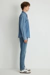 % 100 Pamuk Slim Fit Çift Cepli Erkek Kot Gömlek 0210909-87933 MAVİ