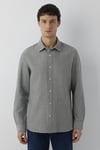 % 100 Pamuk Slim Fit Klasik Yaka Erkek Gömlek 0211656-88487 GRİ