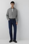 % 100 Pamuk Slim Fit Klasik Yaka Erkek Gömlek 0211656-88487 GRİ